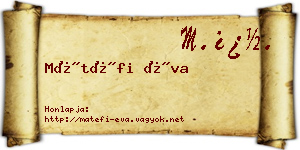 Mátéfi Éva névjegykártya