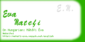 eva matefi business card